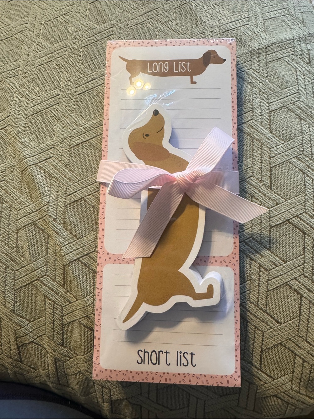 Dachshund Notepads, set of 2, Emily Dumas, “Long List” and “Short List” NEW!